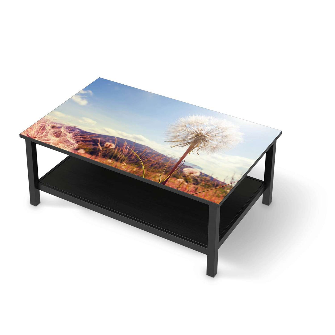 Möbelfolie Dandelion - IKEA Hemnes Couchtisch 118x75 cm - schwarz
