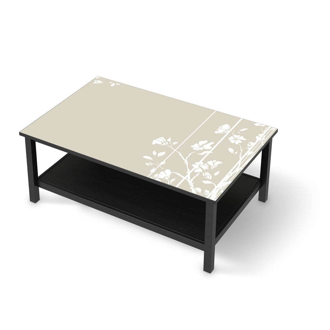 Möbelfolie Florals Plain 3 - IKEA Hemnes Couchtisch 118x75 cm - schwarz
