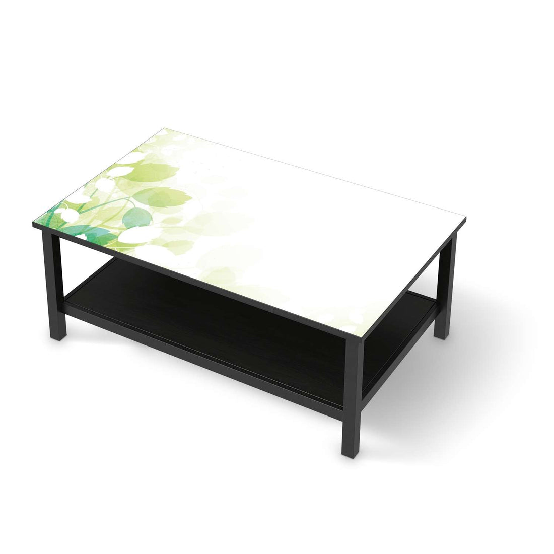 Möbelfolie Flower Light - IKEA Hemnes Couchtisch 118x75 cm - schwarz