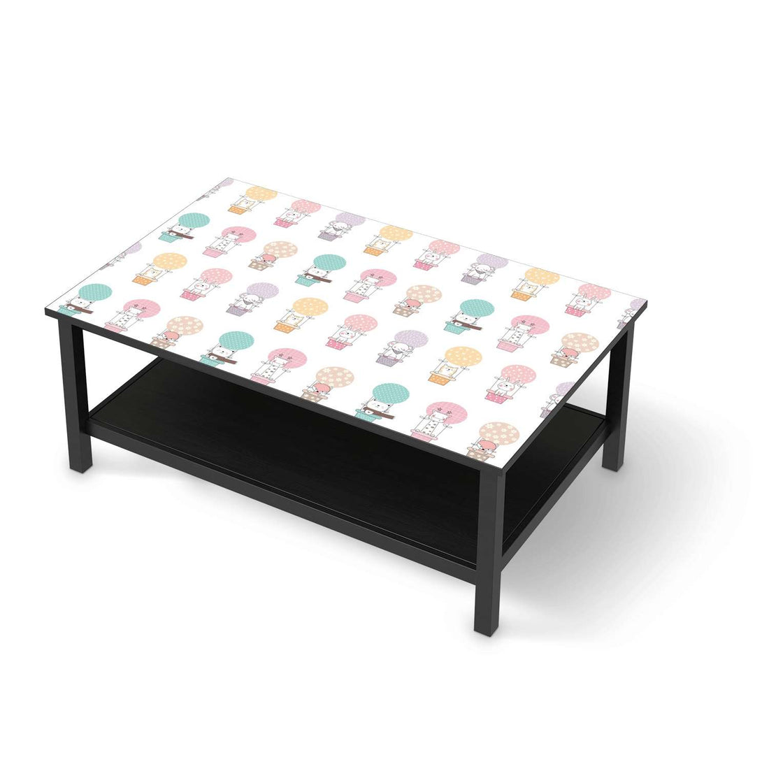 Möbelfolie Flying Animals - IKEA Hemnes Couchtisch 118x75 cm - schwarz