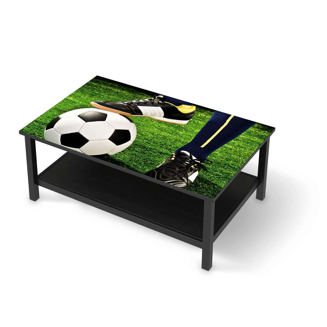 Möbelfolie Fussballstar - IKEA Hemnes Couchtisch 118x75 cm - schwarz