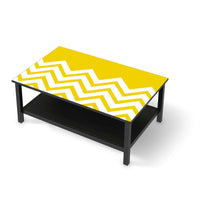 Möbelfolie Gelbe Zacken - IKEA Hemnes Couchtisch 118x75 cm - schwarz