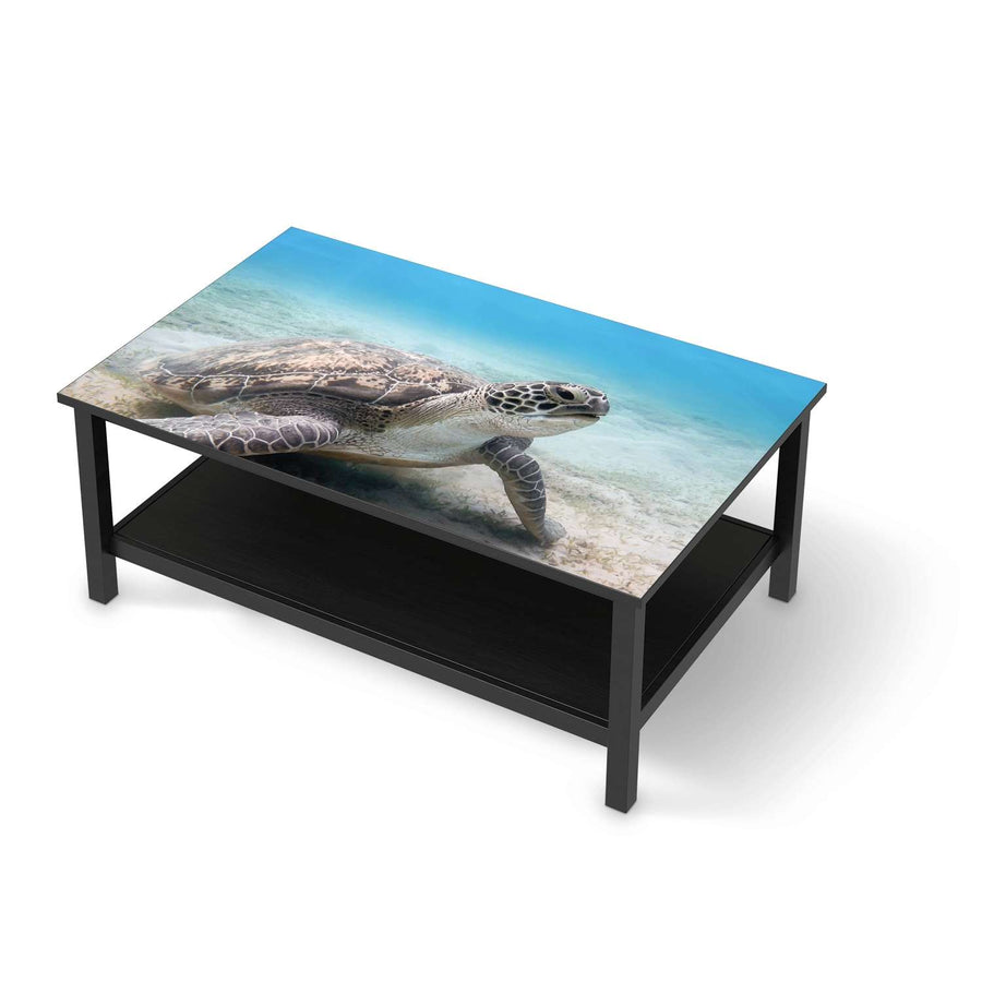 Möbelfolie Green Sea Turtle - IKEA Hemnes Couchtisch 118x75 cm - schwarz