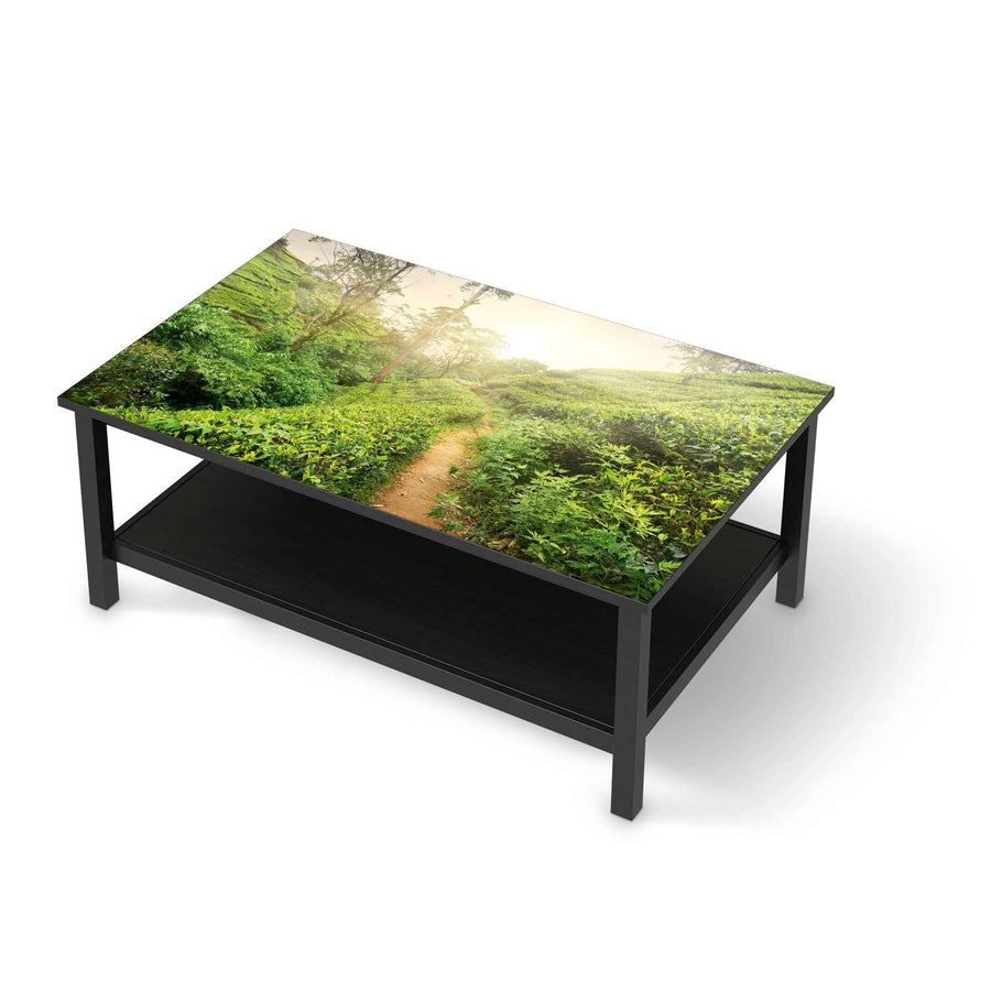 Möbelfolie Green Tea Fields - IKEA Hemnes Couchtisch 118x75 cm - schwarz