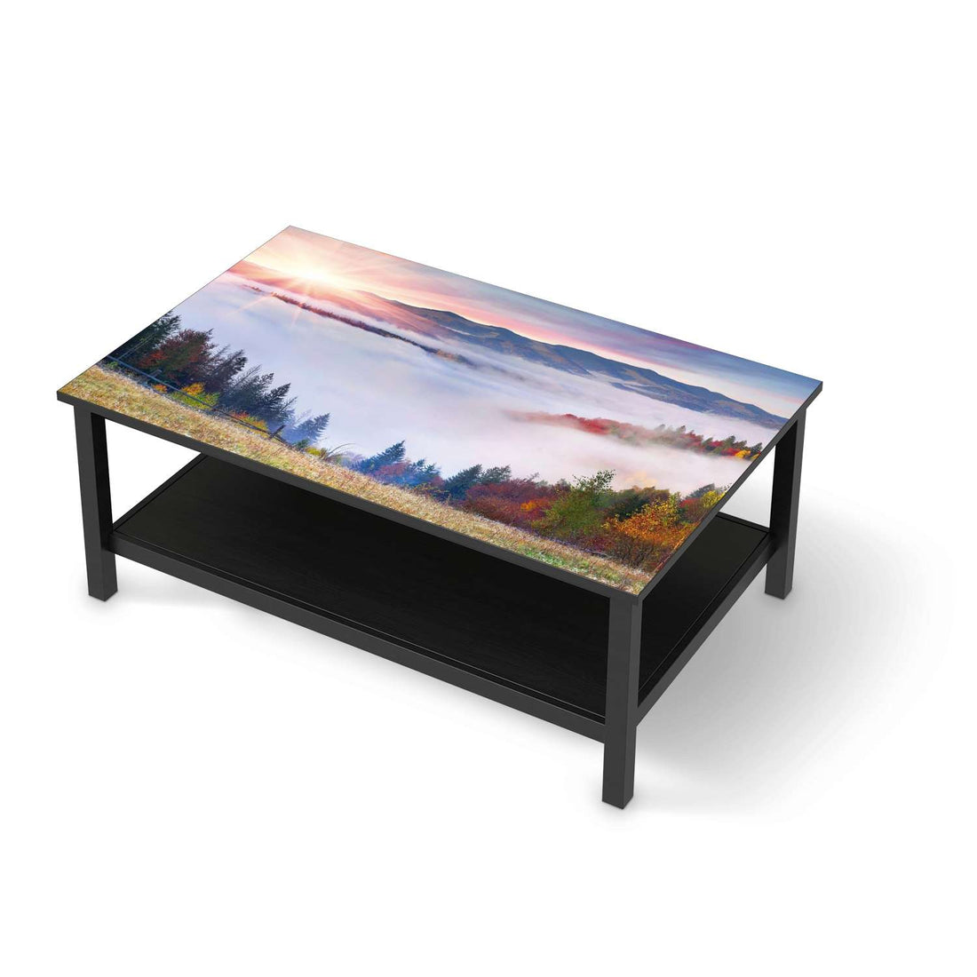 Möbelfolie Herbstwald - IKEA Hemnes Couchtisch 118x75 cm - schwarz