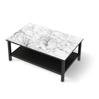 Möbelfolie Marmor weiß - IKEA Hemnes Couchtisch 118x75 cm - schwarz