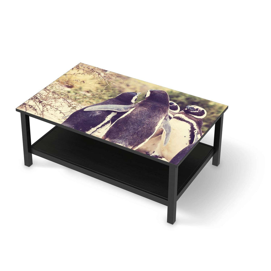Möbelfolie Pingu Friendship - IKEA Hemnes Couchtisch 118x75 cm - schwarz