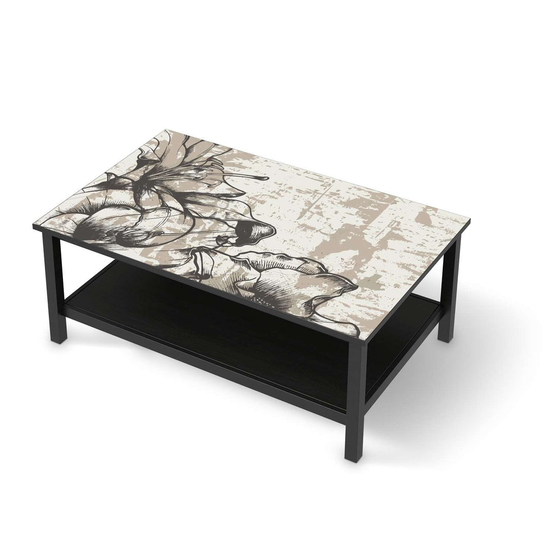 Möbelfolie Styleful Vintage 1 - IKEA Hemnes Couchtisch 118x75 cm - schwarz