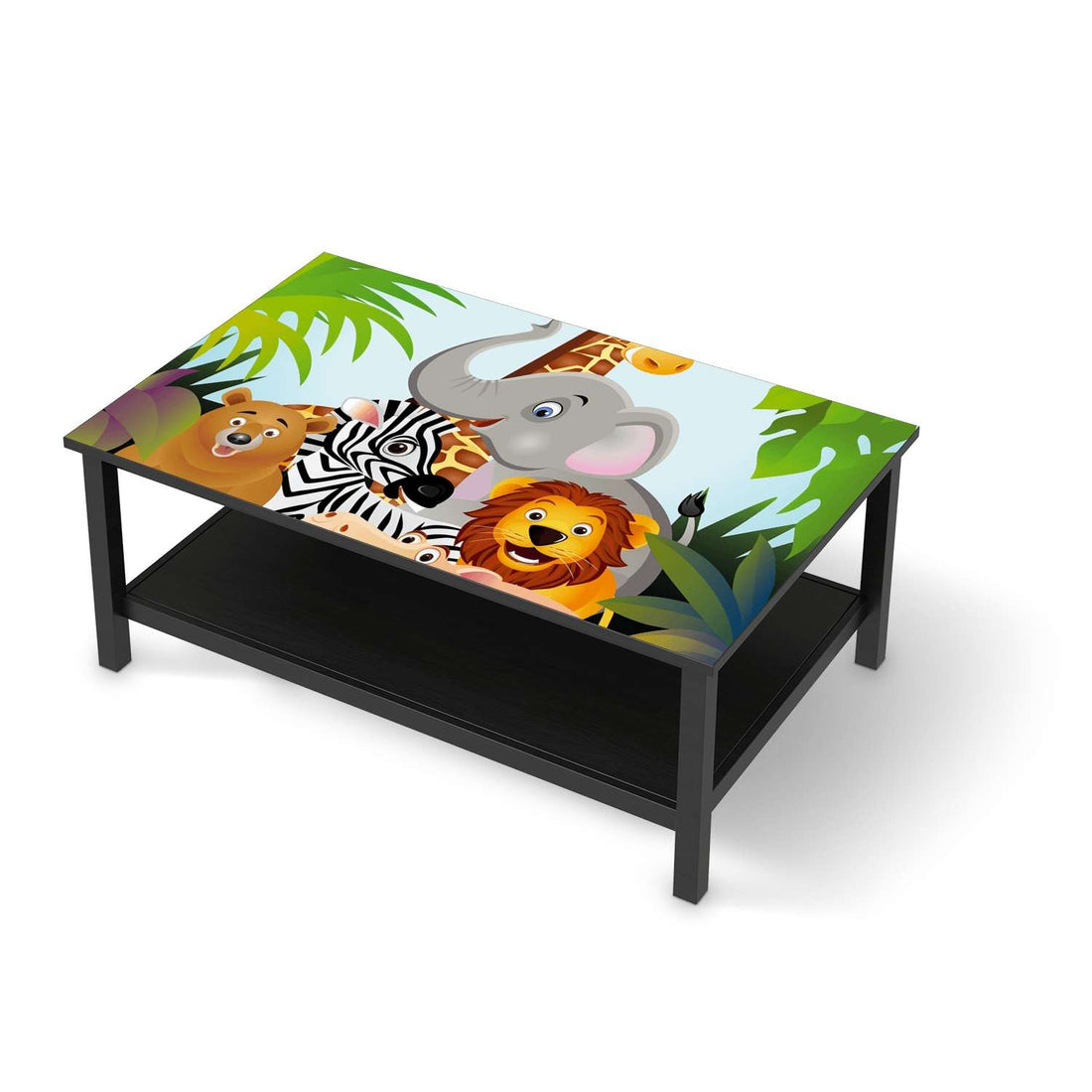 Möbelfolie Wild Animals - IKEA Hemnes Couchtisch 118x75 cm - schwarz