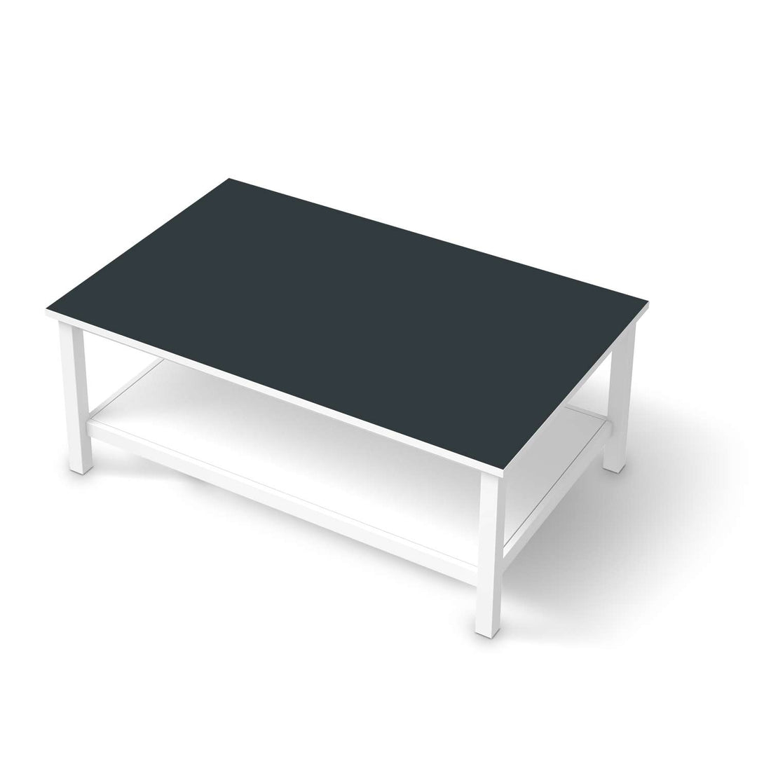 Möbelfolie Blaugrau Dark - IKEA Hemnes Couchtisch 118x75 cm  - weiss