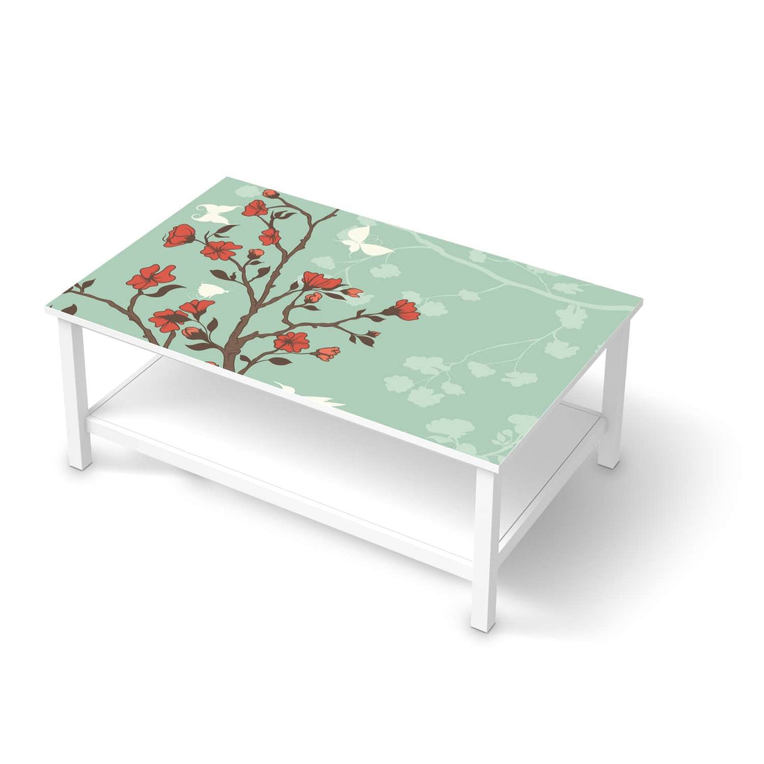 Möbelfolie Blütenzauber - IKEA Hemnes Couchtisch 118x75 cm  - weiss