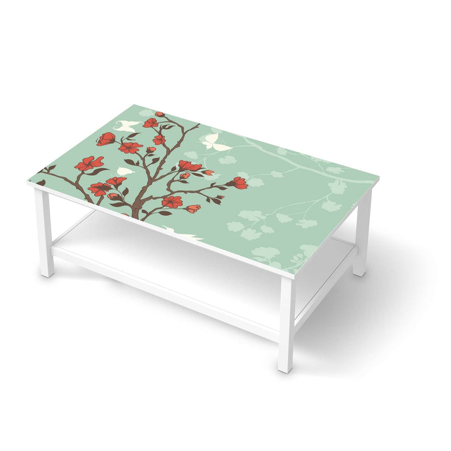 Möbelfolie Blütenzauber - IKEA Hemnes Couchtisch 118x75 cm  - weiss