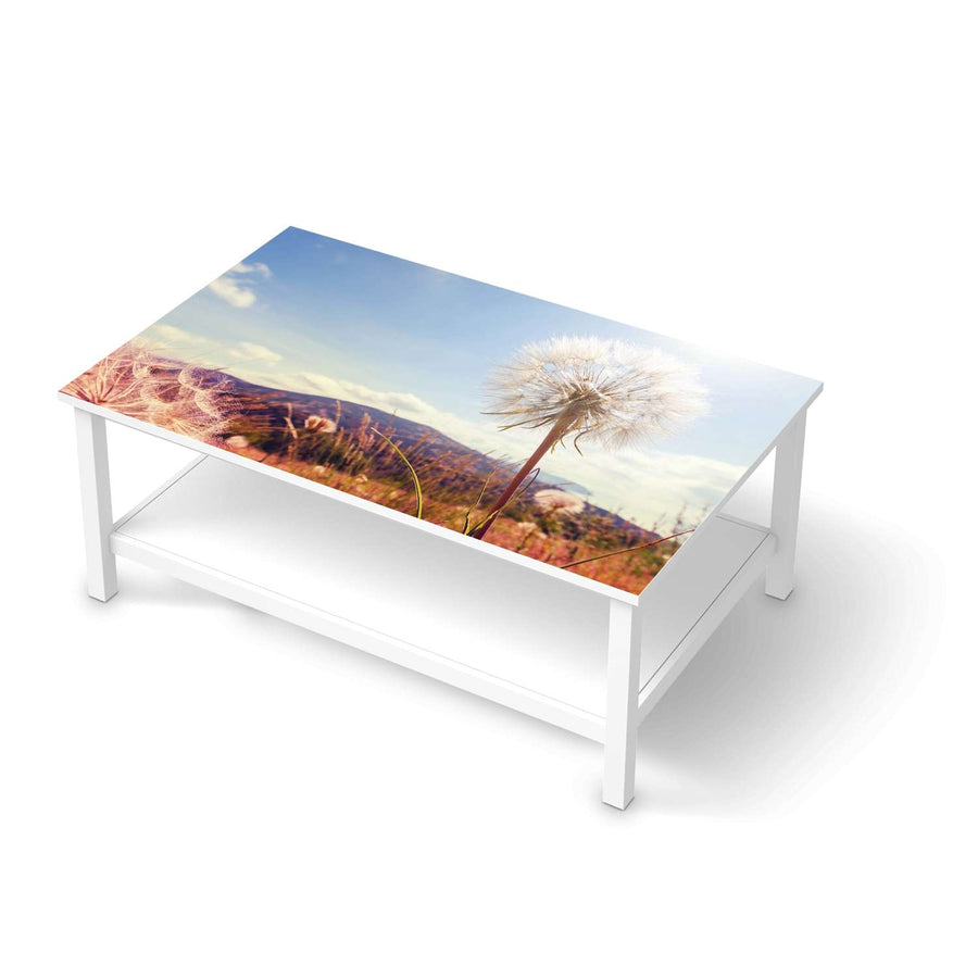 Möbelfolie Dandelion - IKEA Hemnes Couchtisch 118x75 cm  - weiss