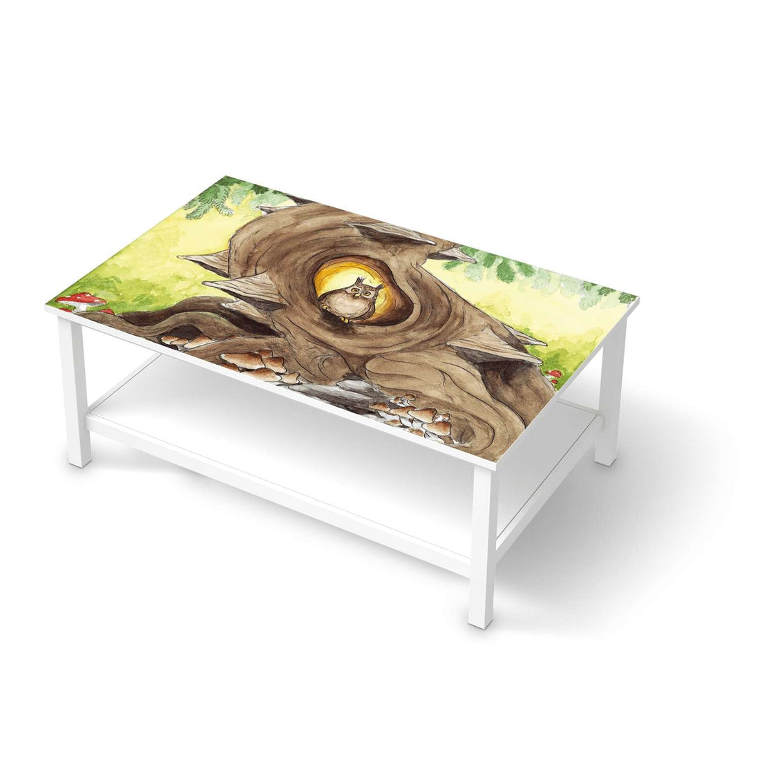 Möbelfolie Eulenbaum - IKEA Hemnes Couchtisch 118x75 cm  - weiss