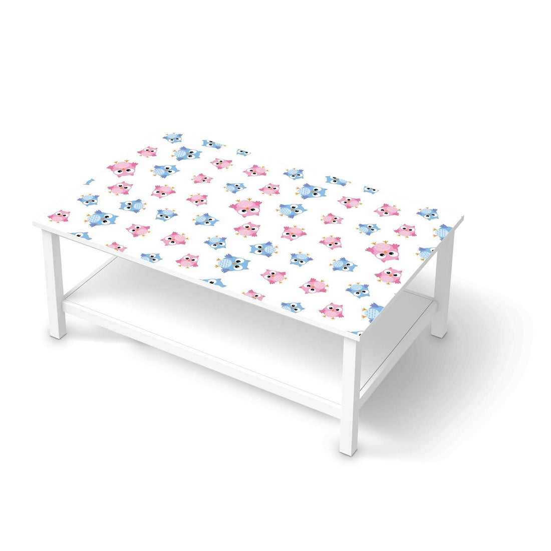 Möbelfolie Eulenparty - IKEA Hemnes Couchtisch 118x75 cm  - weiss