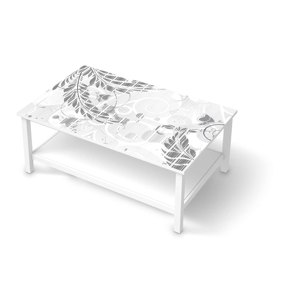 Möbelfolie Florals Plain 2 - IKEA Hemnes Couchtisch 118x75 cm  - weiss