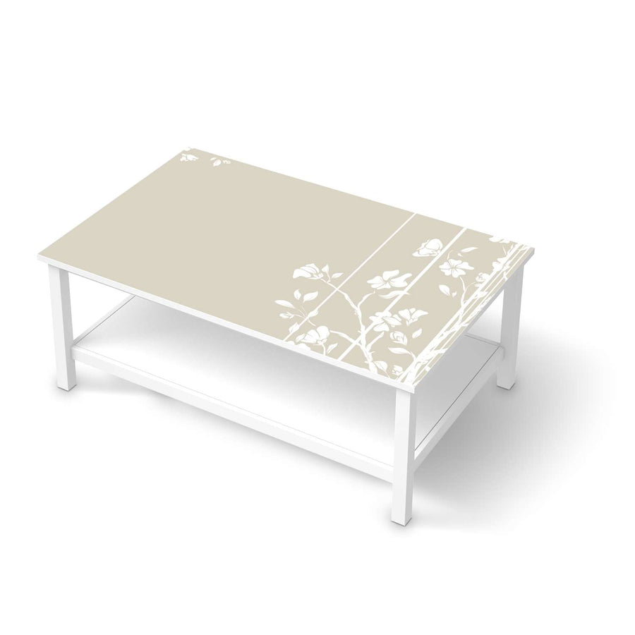Möbelfolie Florals Plain 3 - IKEA Hemnes Couchtisch 118x75 cm  - weiss