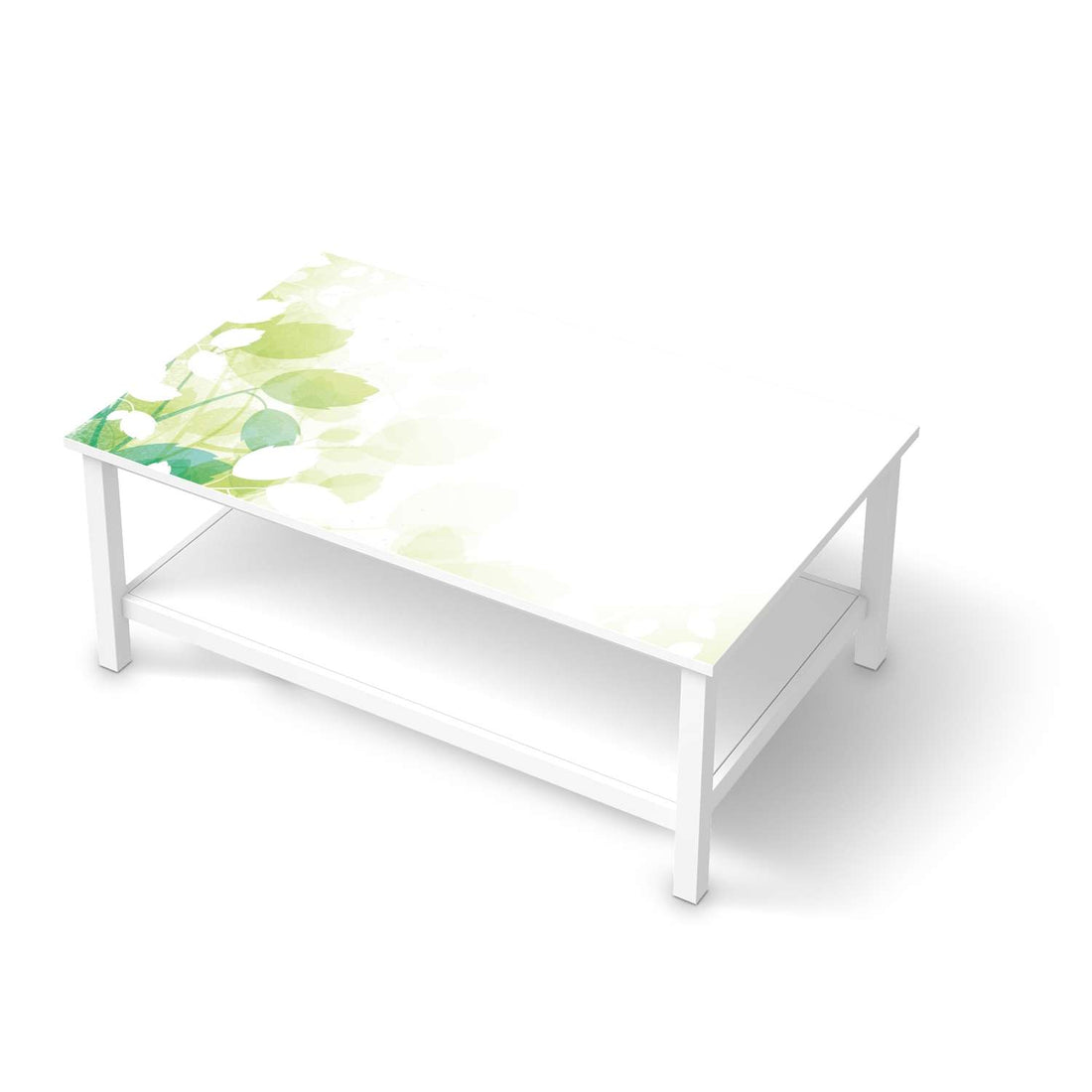 Möbelfolie Flower Light - IKEA Hemnes Couchtisch 118x75 cm  - weiss