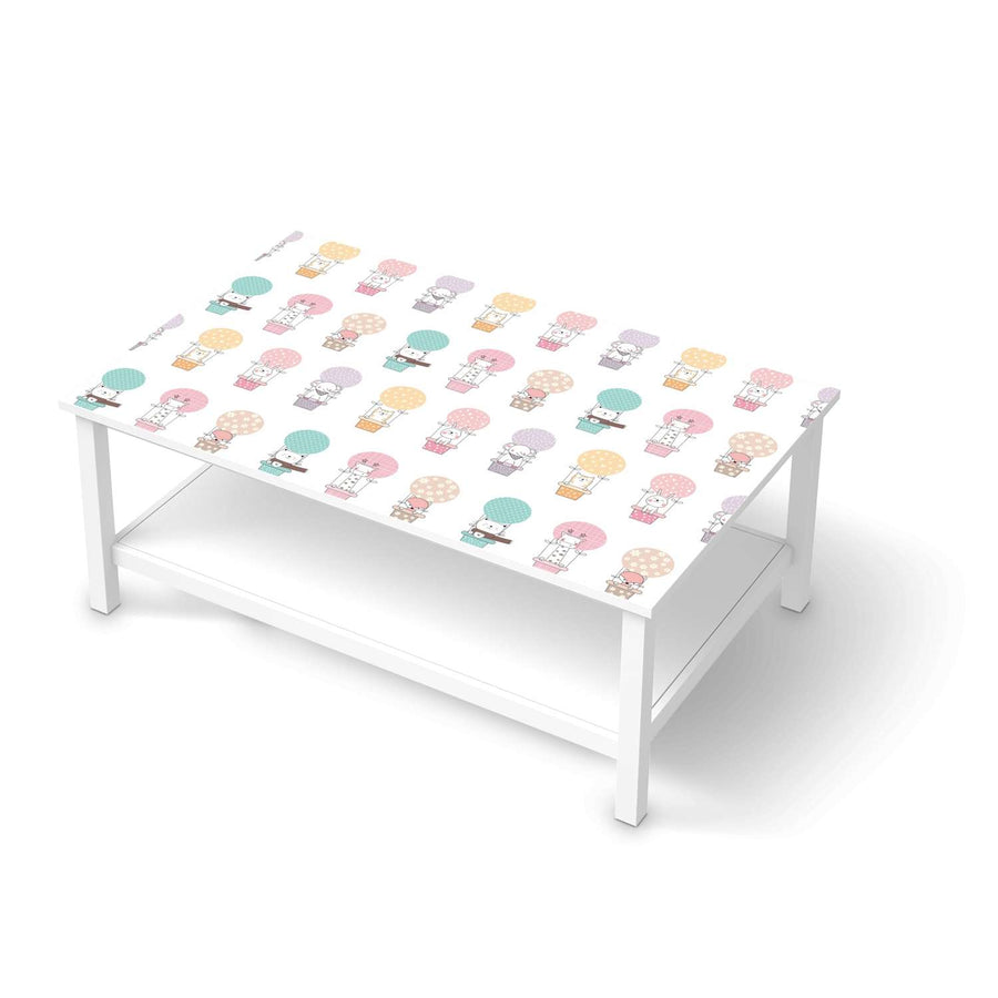 Möbelfolie Flying Animals - IKEA Hemnes Couchtisch 118x75 cm  - weiss