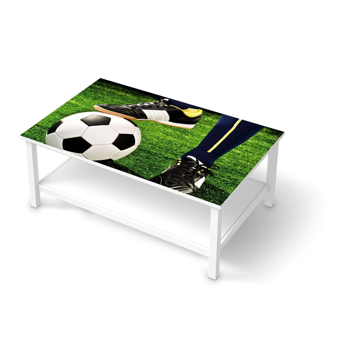 Möbelfolie Fussballstar - IKEA Hemnes Couchtisch 118x75 cm  - weiss