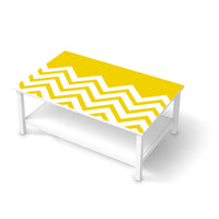Möbelfolie Gelbe Zacken - IKEA Hemnes Couchtisch 118x75 cm  - weiss