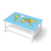 Möbelfolie Geografische Weltkarte - IKEA Hemnes Couchtisch 118x75 cm  - weiss