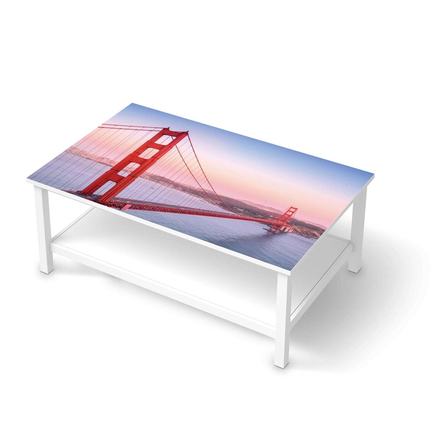 Möbelfolie Golden Gate - IKEA Hemnes Couchtisch 118x75 cm  - weiss