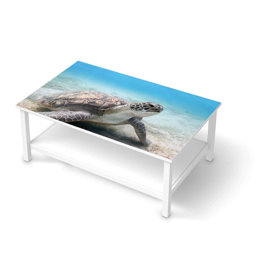 Möbelfolie Green Sea Turtle - IKEA Hemnes Couchtisch 118x75 cm  - weiss