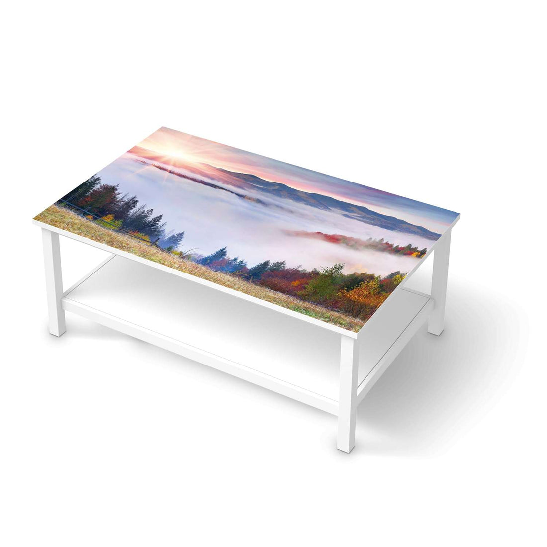 Möbelfolie Herbstwald - IKEA Hemnes Couchtisch 118x75 cm  - weiss