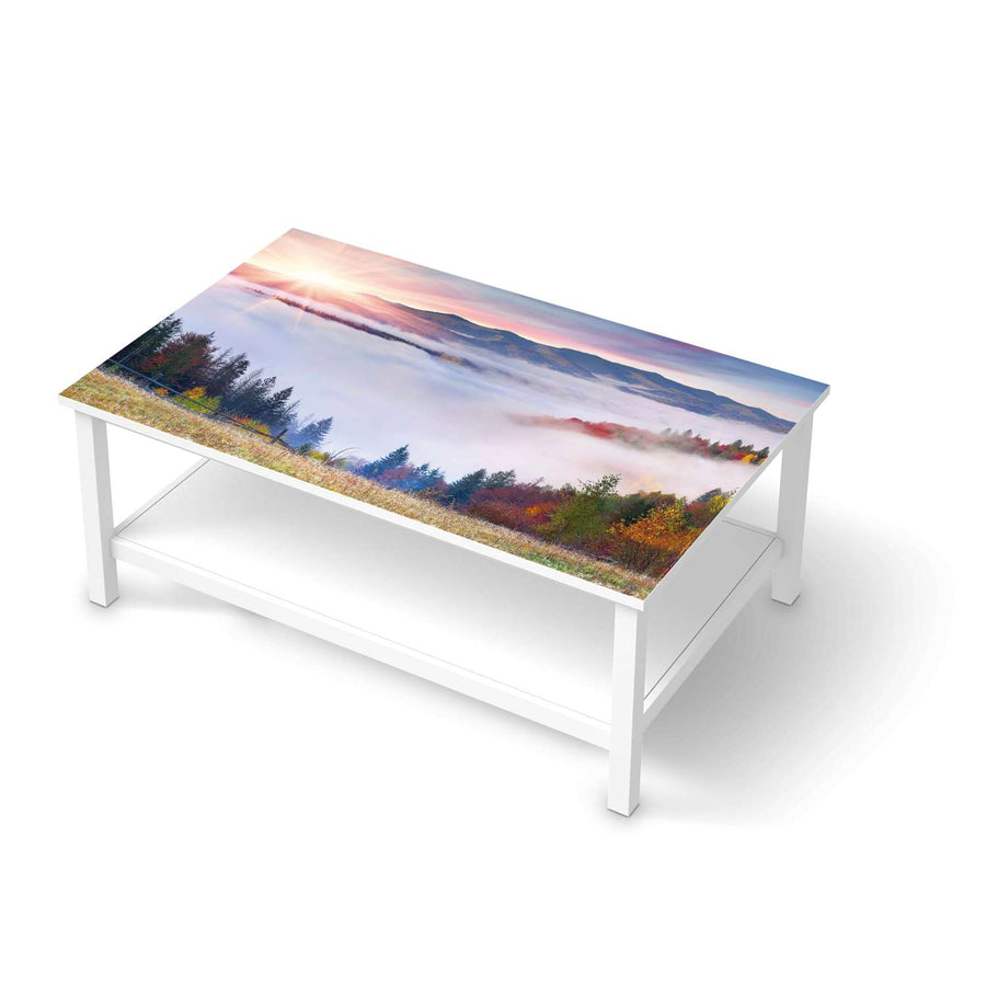 Möbelfolie Herbstwald - IKEA Hemnes Couchtisch 118x75 cm  - weiss