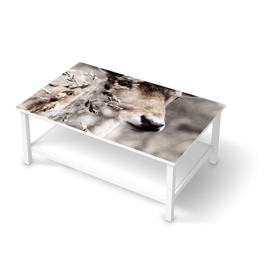 Möbelfolie Hirsch - IKEA Hemnes Couchtisch 118x75 cm  - weiss