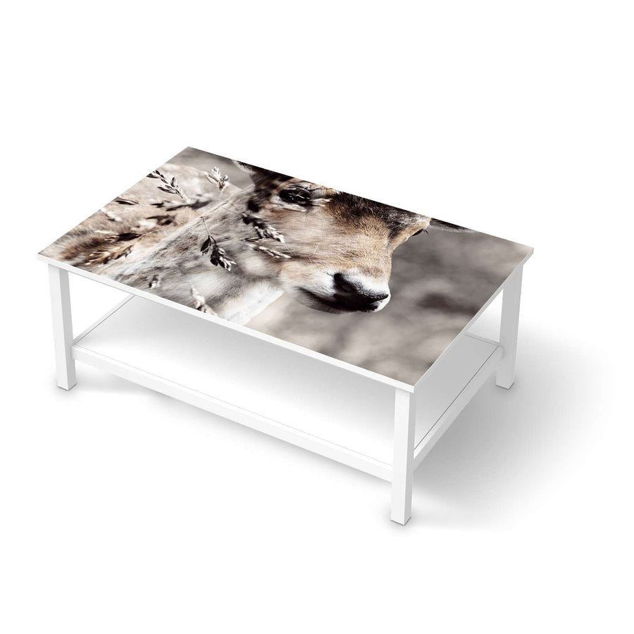 Möbelfolie Hirsch - IKEA Hemnes Couchtisch 118x75 cm  - weiss