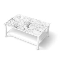 Möbelfolie Marmor weiß - IKEA Hemnes Couchtisch 118x75 cm  - weiss
