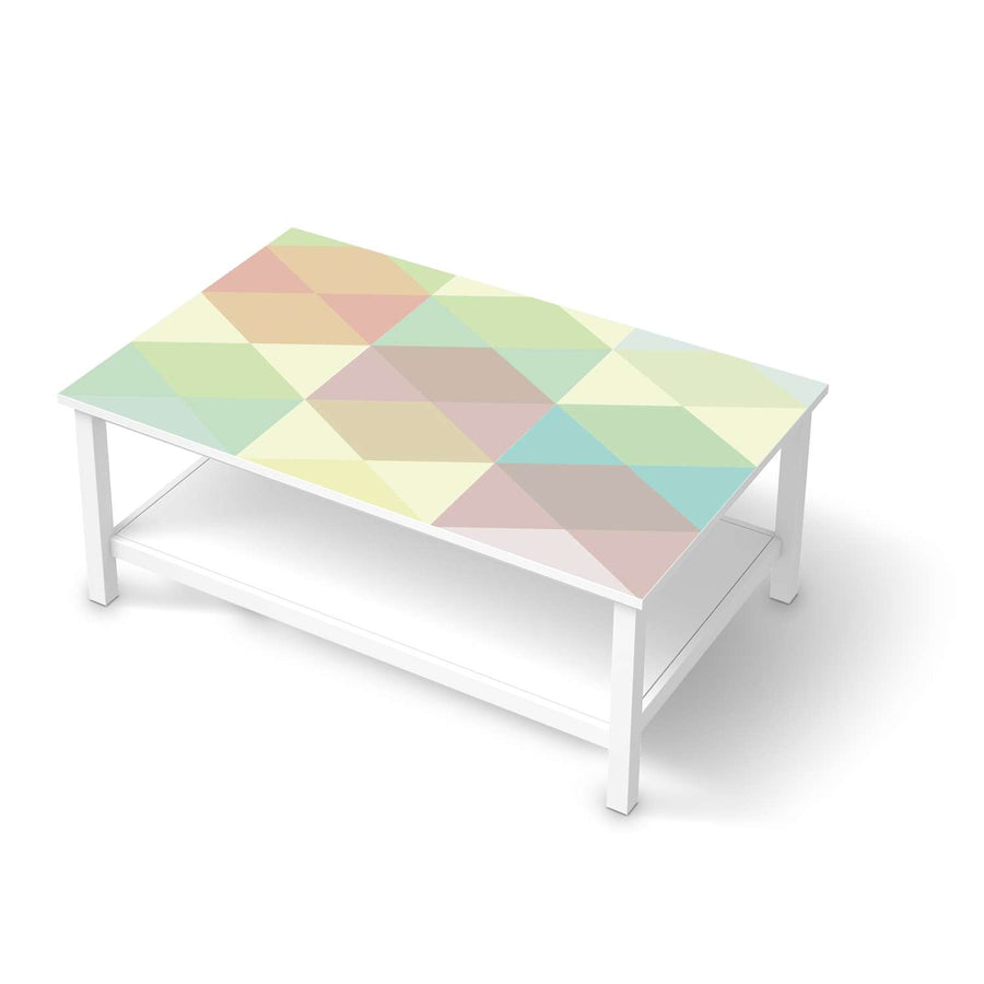 Möbelfolie Melitta Pastell Geometrie - IKEA Hemnes Couchtisch 118x75 cm  - weiss