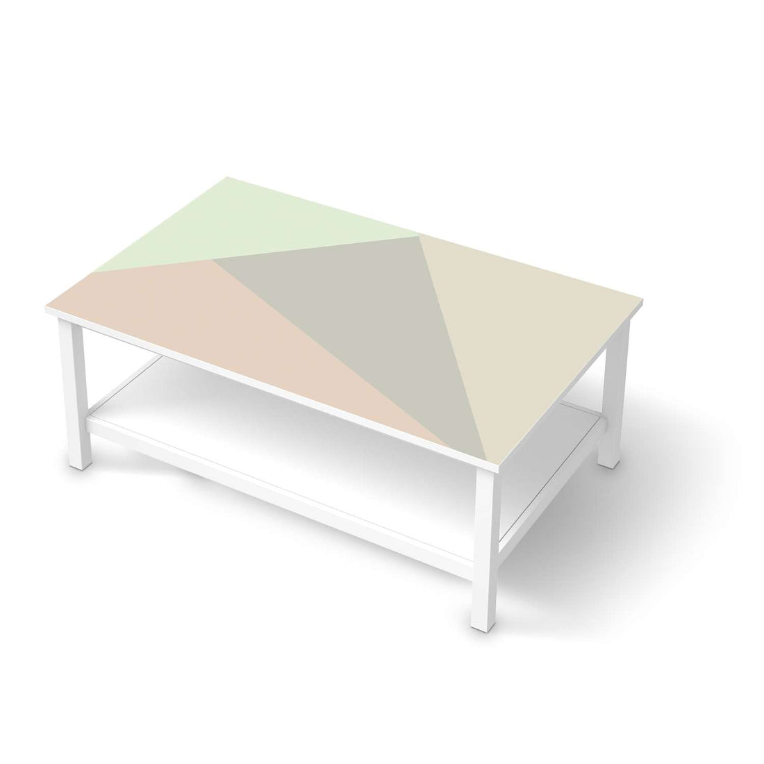 Möbelfolie Pastell Geometrik - IKEA Hemnes Couchtisch 118x75 cm  - weiss