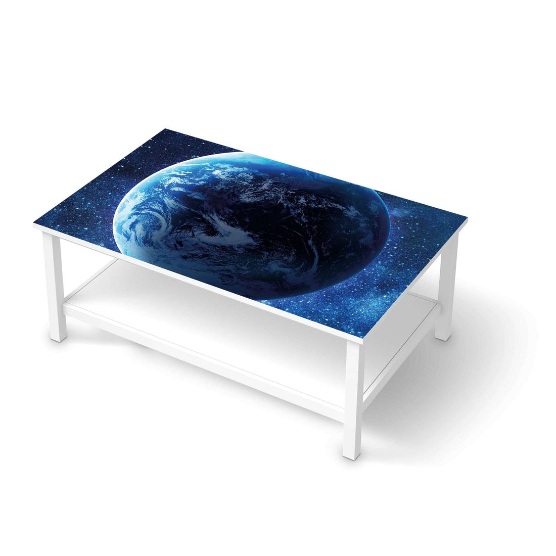 Möbelfolie Planet Blue - IKEA Hemnes Couchtisch 118x75 cm  - weiss