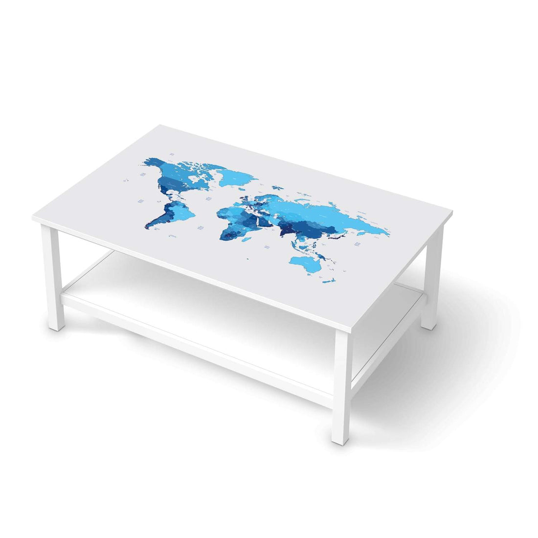 Möbelfolie Politische Weltkarte - IKEA Hemnes Couchtisch 118x75 cm  - weiss