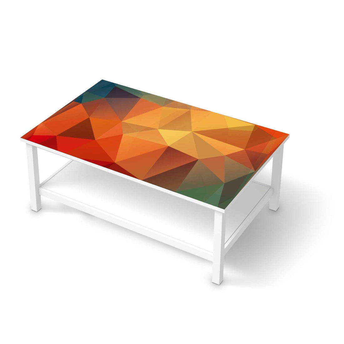 Möbelfolie Polygon - IKEA Hemnes Couchtisch 118x75 cm  - weiss