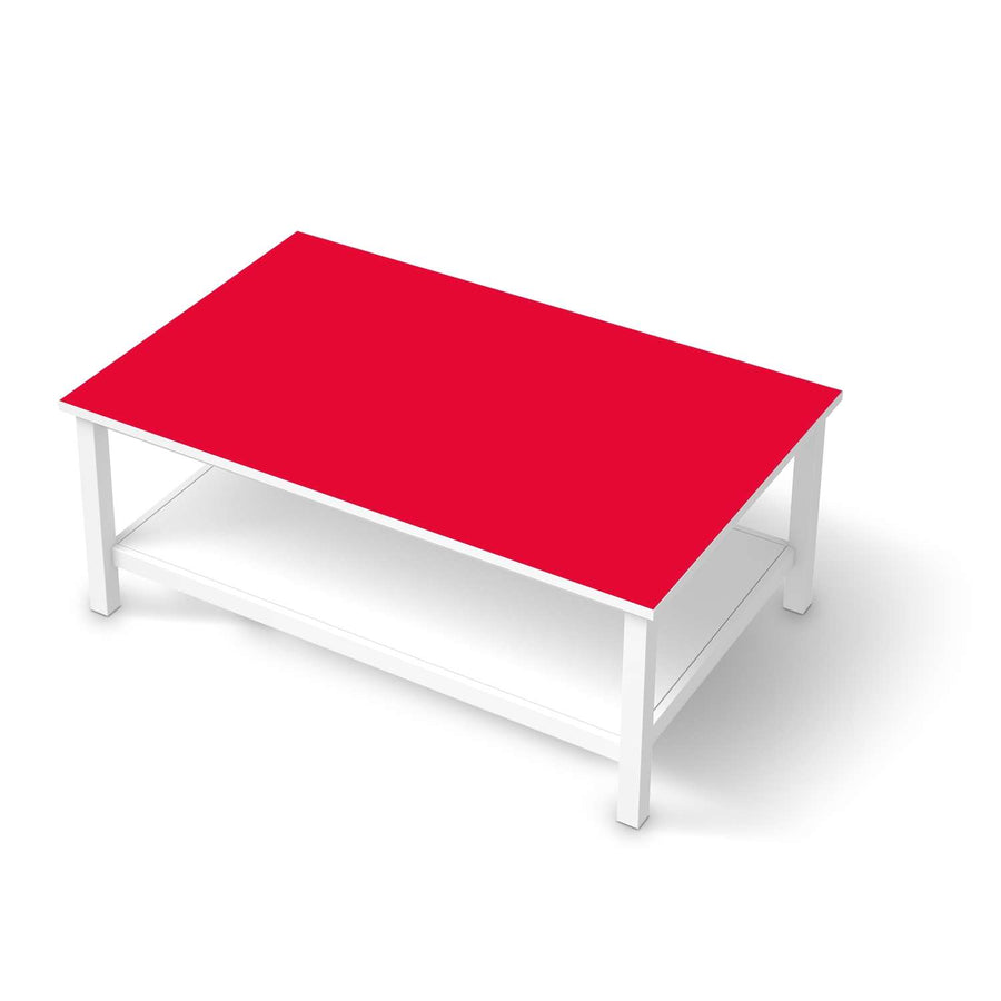 Möbelfolie Rot Light - IKEA Hemnes Couchtisch 118x75 cm  - weiss