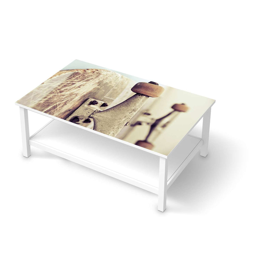 Möbelfolie Skateboard - IKEA Hemnes Couchtisch 118x75 cm  - weiss