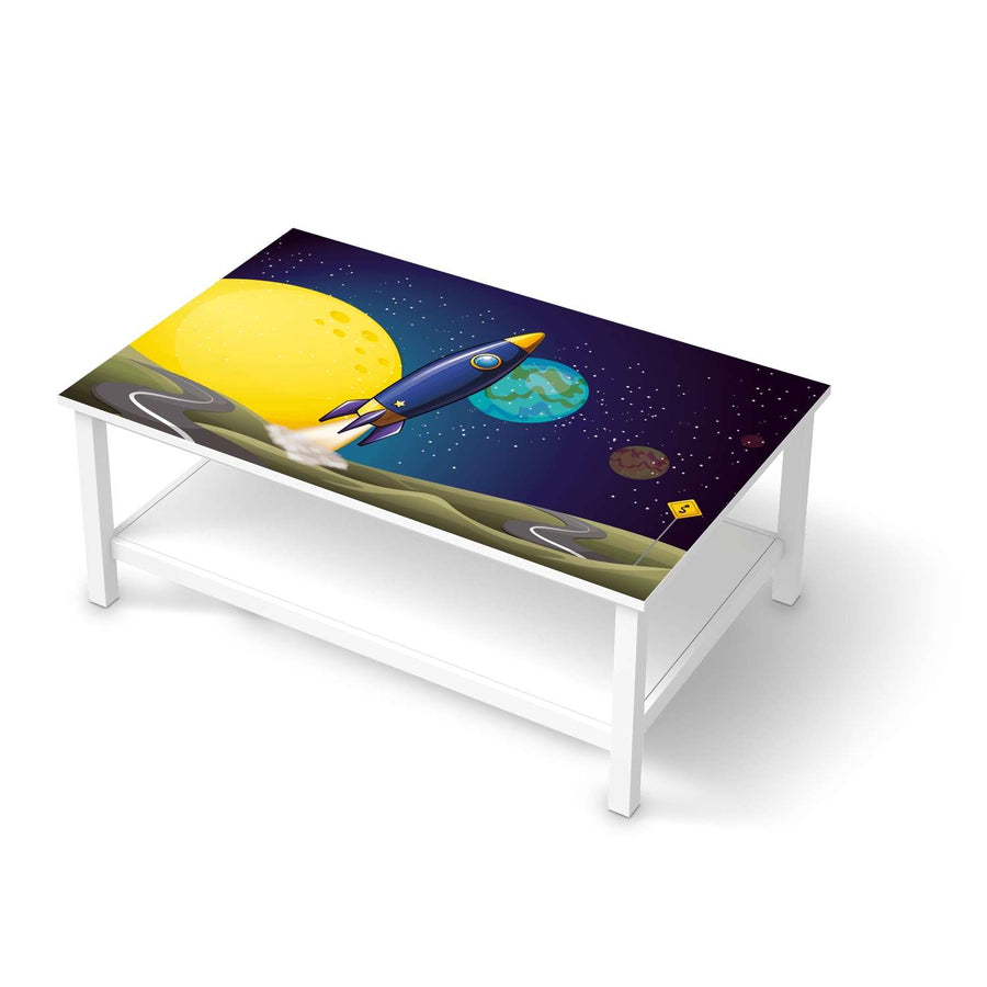 Möbelfolie Space Rocket - IKEA Hemnes Couchtisch 118x75 cm  - weiss