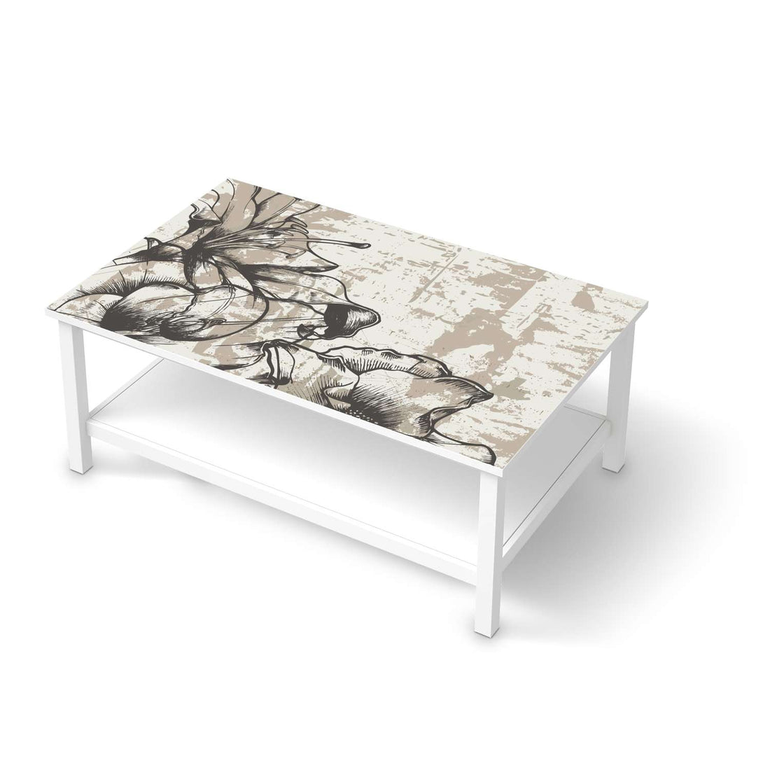 Möbelfolie Styleful Vintage 1 - IKEA Hemnes Couchtisch 118x75 cm  - weiss