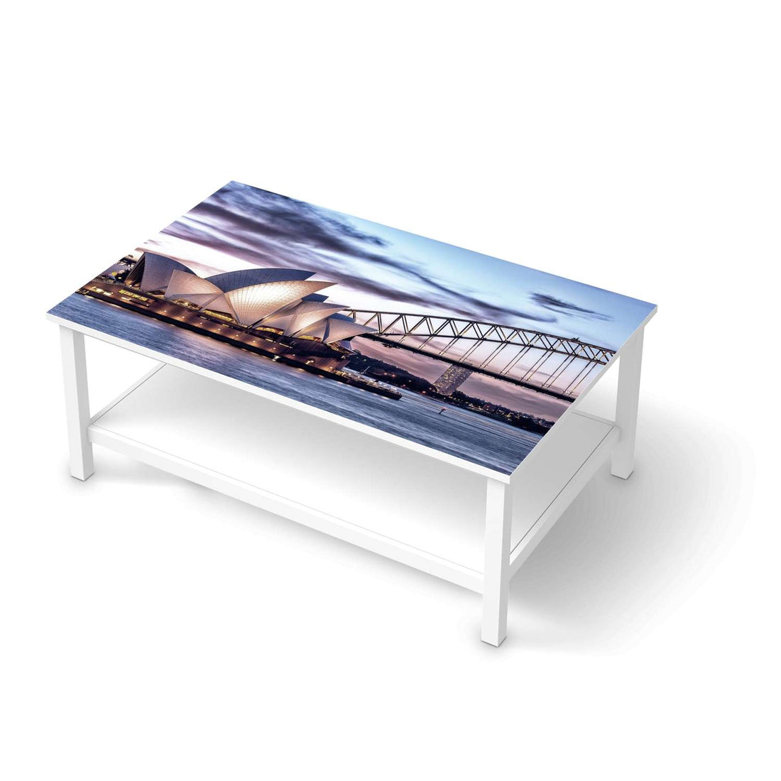 Möbelfolie Sydney - IKEA Hemnes Couchtisch 118x75 cm  - weiss