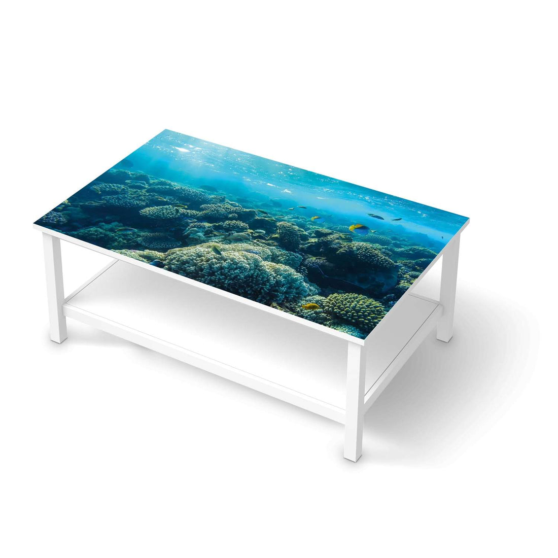 Möbelfolie Underwater World - IKEA Hemnes Couchtisch 118x75 cm  - weiss
