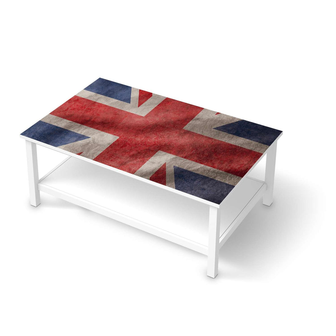 Möbelfolie Union Jack - IKEA Hemnes Couchtisch 118x75 cm  - weiss