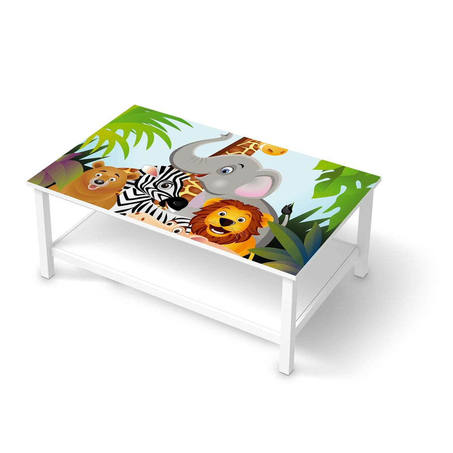 Möbelfolie Wild Animals - IKEA Hemnes Couchtisch 118x75 cm  - weiss