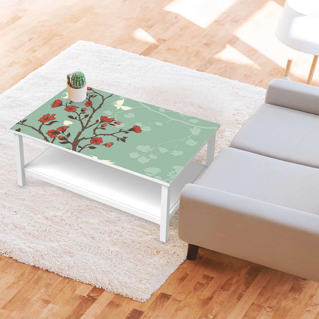 Möbelfolie Blütenzauber - IKEA Hemnes Couchtisch 118x75 cm - Wohnzimmer