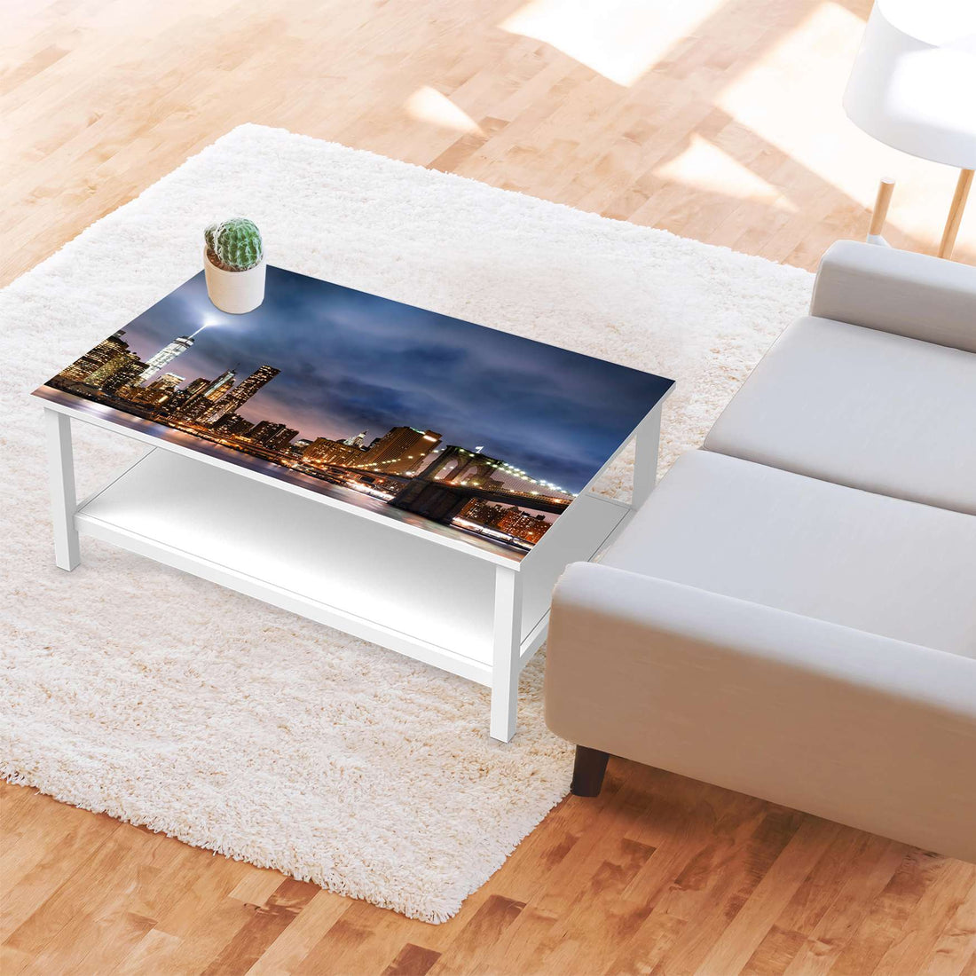Möbelfolie Brooklyn Bridge - IKEA Hemnes Couchtisch 118x75 cm - Wohnzimmer
