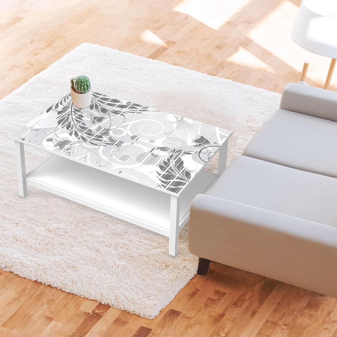 Möbelfolie Florals Plain 2 - IKEA Hemnes Couchtisch 118x75 cm - Wohnzimmer
