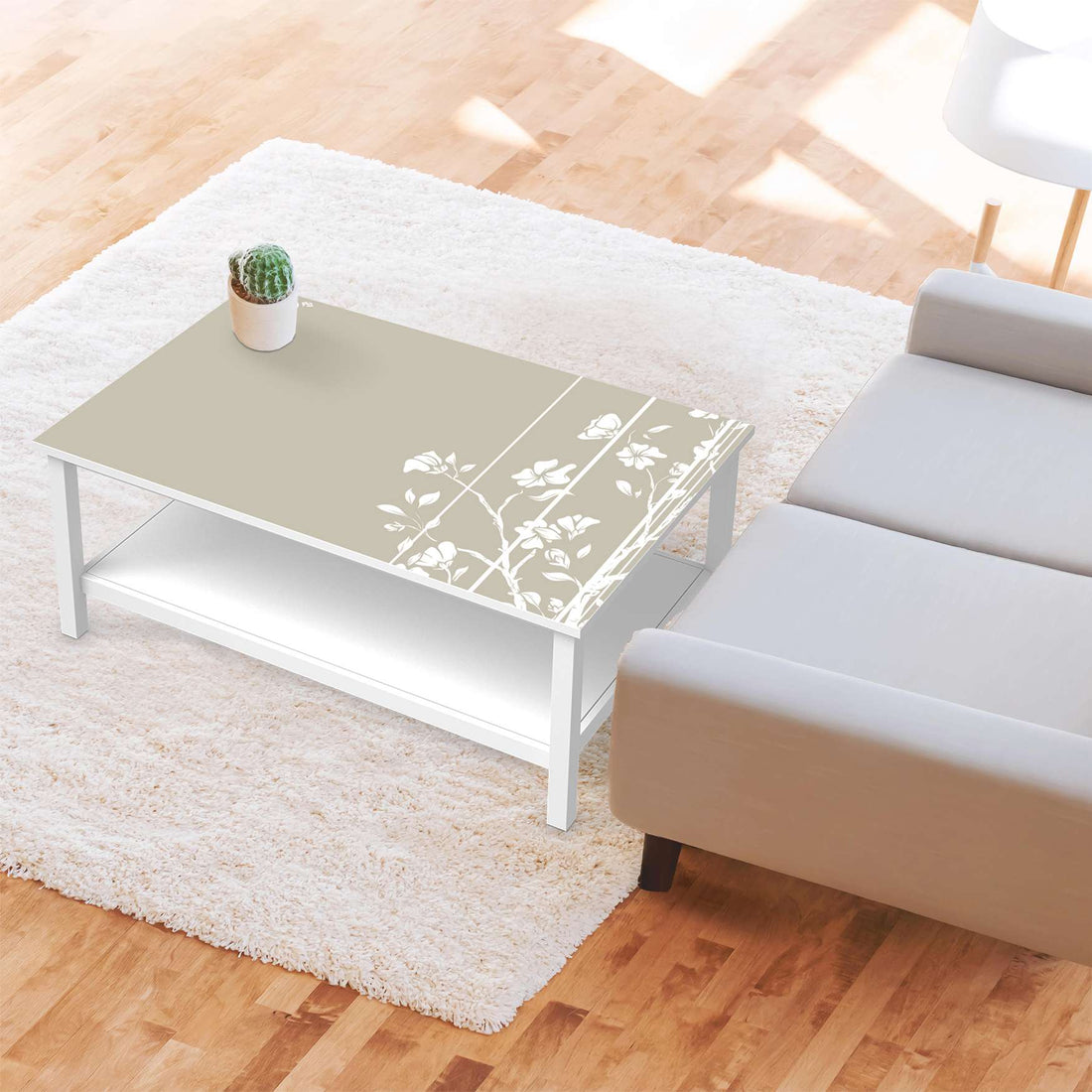 Möbelfolie Florals Plain 3 - IKEA Hemnes Couchtisch 118x75 cm - Wohnzimmer